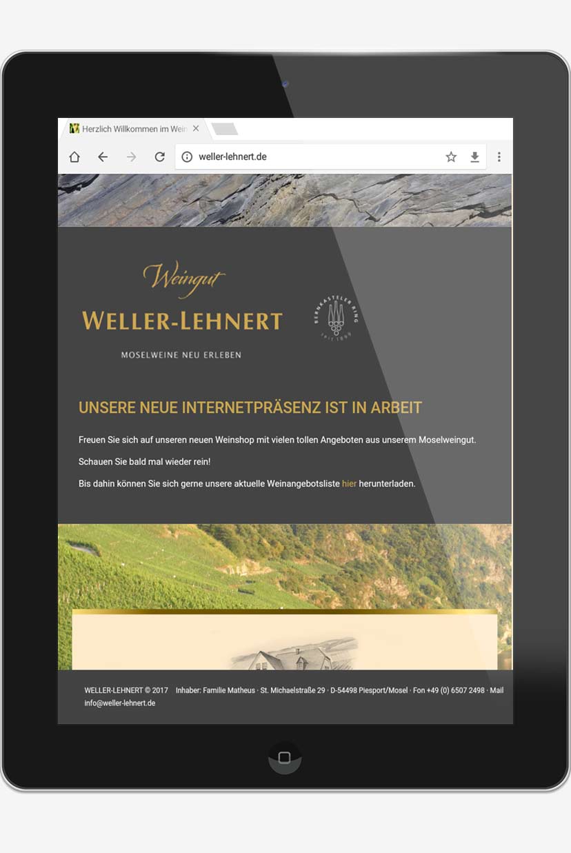 webdesign agentur trier projekt #01 tablet